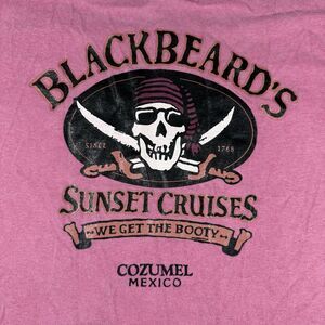VTG BlackBeards Sunset Cruises Cozumel Mexico Mens XXL‎ Red T Shirt